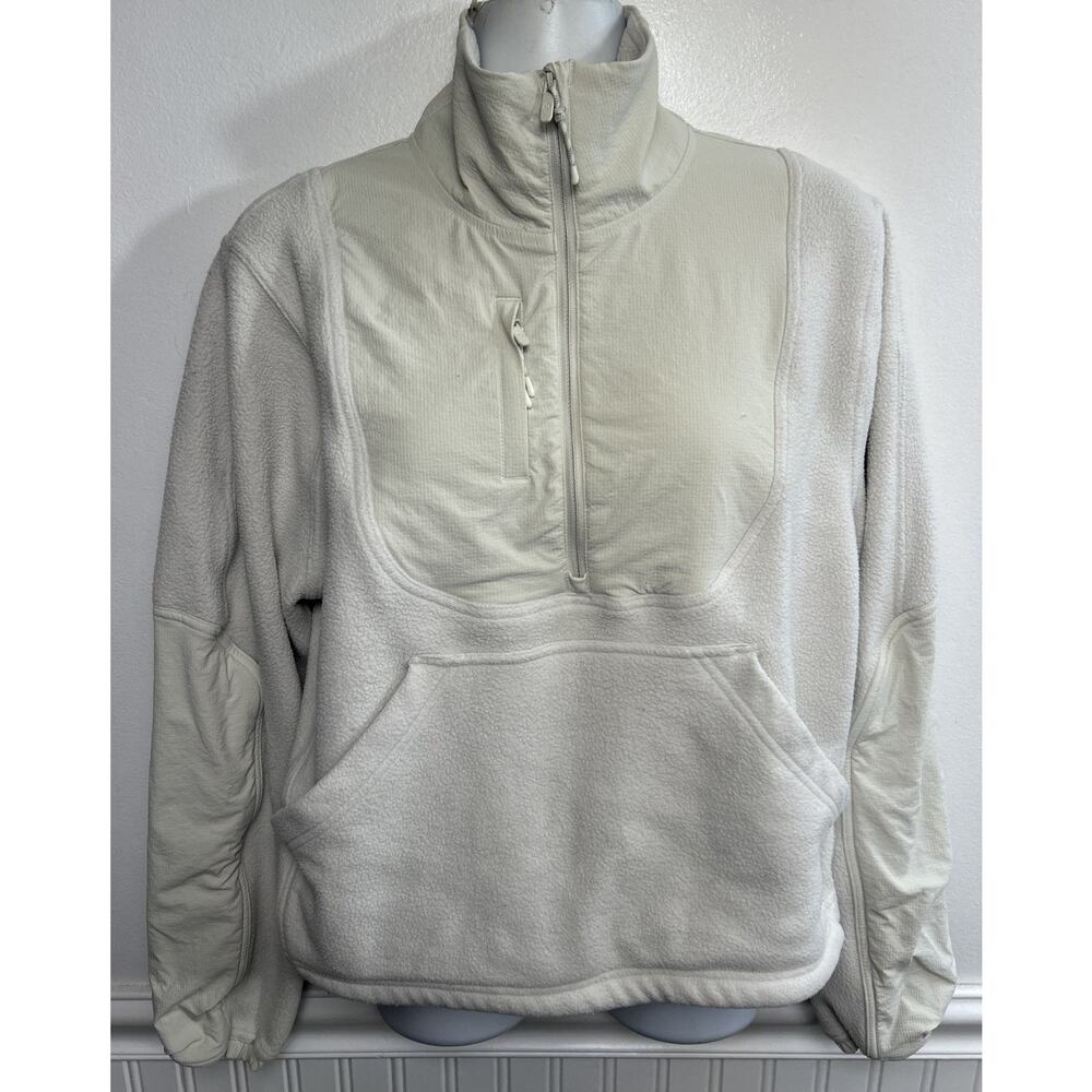 Lululemon Brushed Softstreme Half Zip Pullover Fleece Sweatshirt 6 Ivory Crop